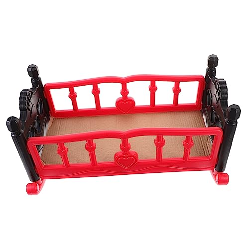 FOYTOKI Puppenbett für Puppen Rotes Möbel für Puppenhäuser Kreatives für Fördert Fantasievolles Zubehör für Puppenhaus Schlafzimmer FOYTOKI Puppenbett für Puppen Rotes Möbel für Puppenhäuser Kreatives für Fördert Fantasievolles Zubehör für Puppenhaus Schlafzimmer von FOYTOKI
