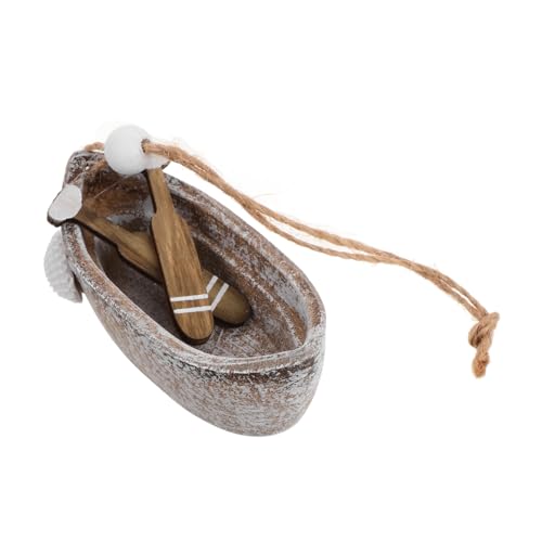 FOYTOKI Puppenhaus Miniatur Boot Deko Strand Sandkasten Ornament Kreatives Schiff Modell Mediterraner Stil Langlebiges Material DIY Dekoration für Zuhause und Büro von FOYTOKI