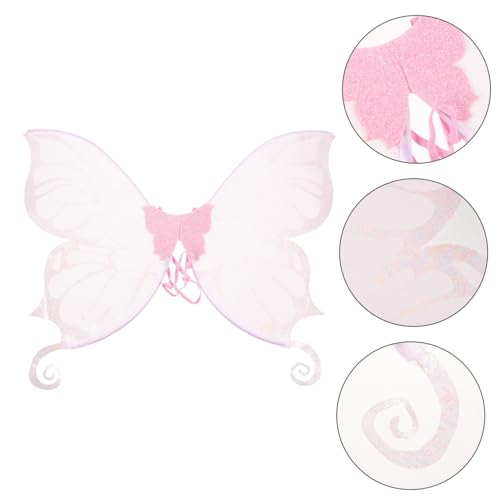 FOYTOKI Schmetterlingsflügel Rosa Flügel Kostüm Zubehör für Mädchen Leichtes Party Accessoire für Karneval Halloween Fotoshootings und Festtagsdekoration von FOYTOKI