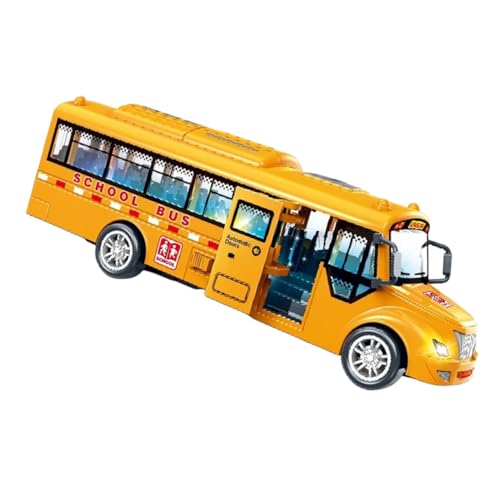 FOYTOKI Schulbus Spielzeugauto für Gelbes Spielzeugsimulationsbusmodell mit Geräuschen und Lichtern Fördert Farbwahrnehmung und Kreativität Langlebig und Praktisch ohne Batterien von FOYTOKI