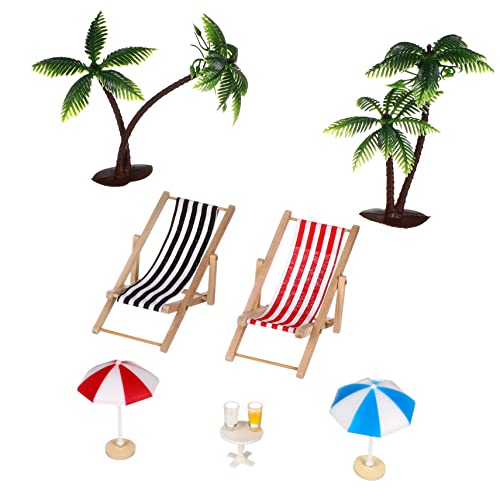 FOYTOKI Strandornament Set aus Harz Kokosnüsse Sonnenschirme Liegestühle Getränke Runder Puppenhaus Deko Perfektes für Garten und Büro FOYTOKI Strandornament Set aus Harz Kokosnüsse Sonnenschirme Liegestühle Getränke Runder Puppenhaus Deko Perfektes für Garten und Büro von FOYTOKI