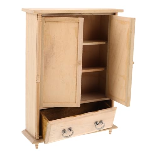FOYTOKI Vintage Schrank für Puppenhaus Dekoration DIY Unbemalt für Schlafzimmer Beige FOYTOKI Vintage Schrank für Puppenhaus Dekoration DIY Unbemalt für Schlafzimmer Beige von FOYTOKI