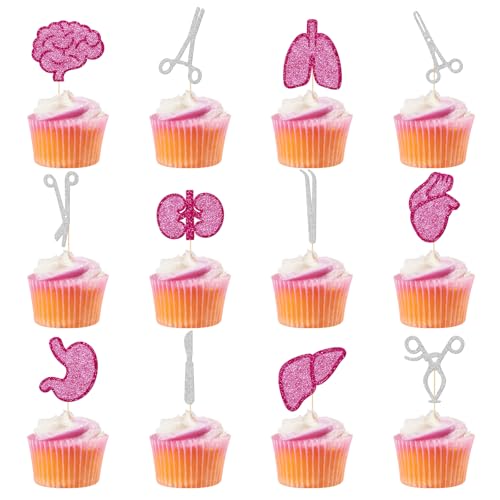 Cupcake-Topper für chirurgische Werkzeuge, Party-Dekoration, Nephrologe, Party-Dekoration, chirurgische Woche, Party-Dekorationen, Glitzer, 24 Stück Cupcake-Topper für chirurgische Werkzeuge, Party-Dekoration, Nephrologe, Party-Dekoration, chirurgische Woche, Party-Dekorationen, Glitzer, 24 Stück von FOZEE
