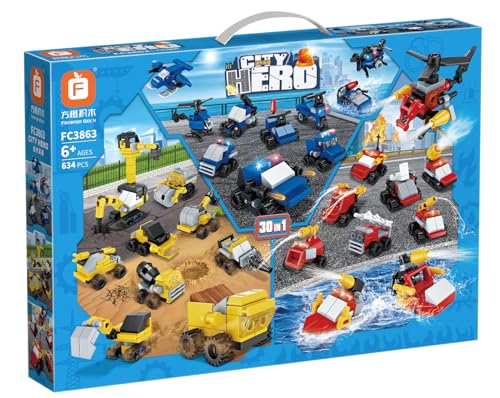FOrange FC3863 Baumaschinen 30 in 1 Klemmbausteine 634pcs Spielzeug Bausatz-NEU-OVP von FOrange