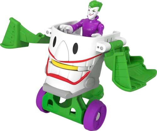 Fisher-Price Imaginext HGX92 - DC Super Friends Head Shifters Joker-Figur und verwandelbares Jokermobil-Fahrzeug für Rollenspiele, Spielzeug für Kinder ab 3 Jahren von Fisher-Price