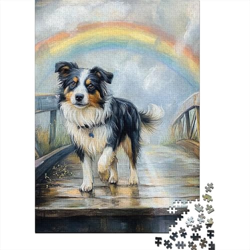 Australian Shepherd Puzzles 1000-teilige Schwer Puzzle Spielzeug Lernspiel Impossible Herausforderungsspielzeug Für Erwachsene Kinder 1000pcs (75x50cm) von FPAKAKIIE