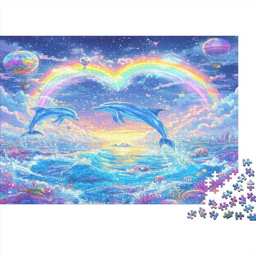 Delphin 1000 Teile Puzzle Für Erwachsene, Hochwertige Recycelbare MateriAußerirdische Und Druck Puzzlespiel, Familienspiel, Geschenk Für Liebhaber Oder Freunde Puzzel 1000pcs (75x50cm) von FPAKAKIIE