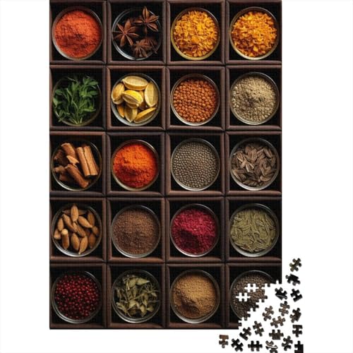 Farbige Gewürze Puzzle 1000-teilige Schwer Puzzle Spielzeug Pädagogisches Spiel Impossible Herausforderungsspielzeug Für Erwachsene Und Kinder Ab 14 Jahren 1000pcs (75x50cm) von FPAKAKIIE