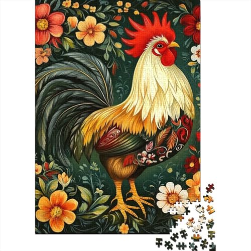 Hahn Puzzle 1000 Teile Schwer Puzzle Spielzeug Lernspiel Impossible Herausforderung Spielzeug Für Erwachsene Und Kinder Ab 12 Jahren 1000pcs (75x50cm) von FPAKAKIIE