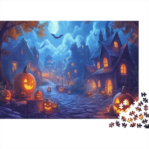 Halloween Village Puzzlespiel 1000 Teile Erwachsene -Puzzle 1000 Stück Spiel Puzzles Für Erwachsene Kinder Puzzle Erwachsenen Puzzlespiel Puzzel 1000pcs (75x50cm) von FPAKAKIIE