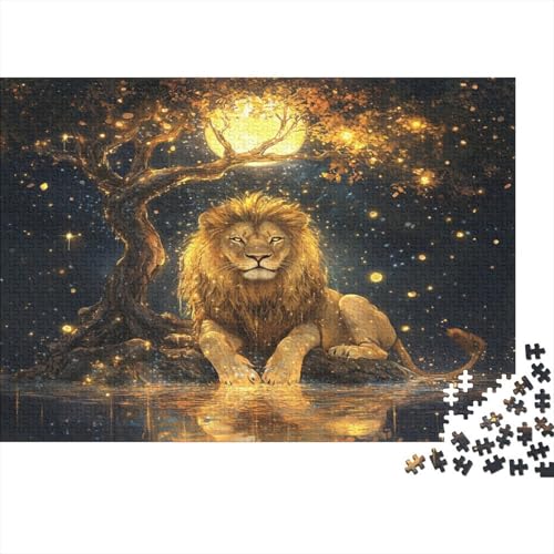 Löwe Puzzlespiel 1000 Teile Für Erwachsene, Einzigartige Kunstwerke Und Vorlage - Geburtstagsgeschenk - Spaßige Puzzles Mit Überraschung Von Puzzle in A Bag Puzzel 1000pcs (75x50cm) von FPAKAKIIE