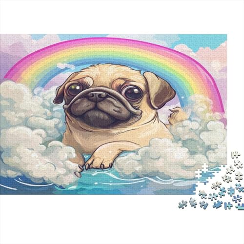 Mops 1000 Teile,Impossible Puzzle,Geschicklichkeitsspiel Für Die Ganze Familie, Erwachsenen Puzzlespiel Puzzel 1000pcs (75x50cm) von FPAKAKIIE