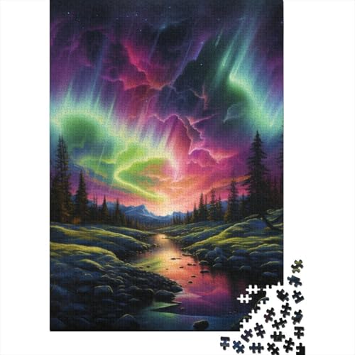Nördliche Lichter in Norway Puzzles 1000-teilige Schwer Puzzle Spielzeug Lernspiel Impossible Herausforderungsspielzeug Für Erwachsene Kinder 1000pcs (75x50cm) von FPAKAKIIE