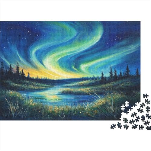 Nordlichter 1000 Teile Puzzle Für Erwachsene, Hochwertige Recycelbare MateriAußerirdische Und Druck Puzzlespiel, Familienspiel, Geschenk Für Liebhaber Oder Freunde Puzzel 1000pcs (75x50cm) von FPAKAKIIE