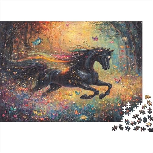 Pferd 1000 Teile,Impossible Puzzle,Geschicklichkeitsspiel Für Die Ganze Familie, Erwachsenen Puzzlespiel Puzzel 1000pcs (75x50cm) von FPAKAKIIE