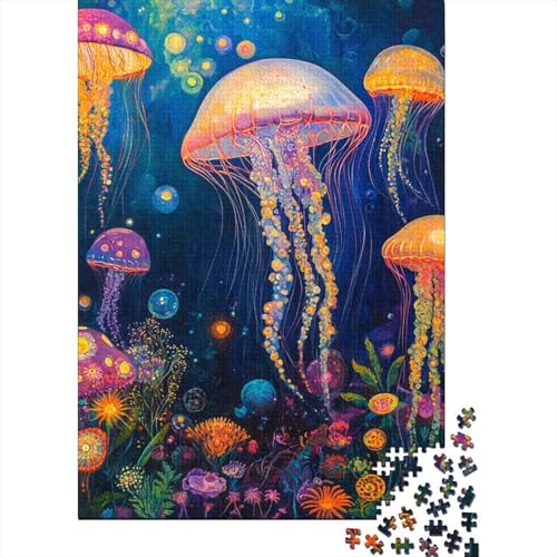 Qualle Puzzle 1000 Teile Schwer Puzzle Spielzeug Pädagogisches Spiel Impossible Herausforderung Spielzeug Für Erwachsene Und Kinder Ab 14 Jahren 1000pcs (75x50cm) von FPAKAKIIE