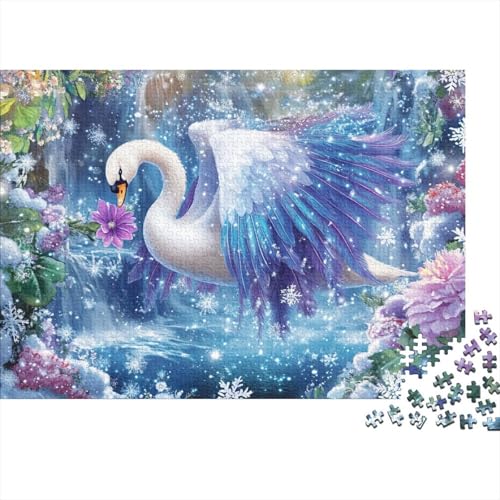 Schwan 1000 Teile,Impossible Puzzle,Geschicklichkeitsspiel Für Die Ganze Familie, Erwachsenen Puzzlespiel Puzzel 1000pcs (75x50cm) von FPAKAKIIE