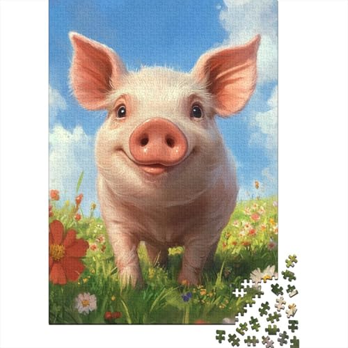 Schwein Puzzles 1000 Teile Schwer Puzzle Spielzeug Pädagogisches Spiel Impossible Herausforderungsspielzeug Für Erwachsene Und Kinder Ab 12 Jahren 1000pcs (75x50cm) von FPAKAKIIE
