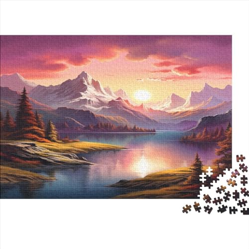 Seen and Snowy Mountains Puzzlespiel 1000 Teile Puzzle Für Erwachsene Und Kinder Ab 14 Jahren, Erwachsenen Puzzlespiel Puzzel 1000pcs (75x50cm) von FPAKAKIIE