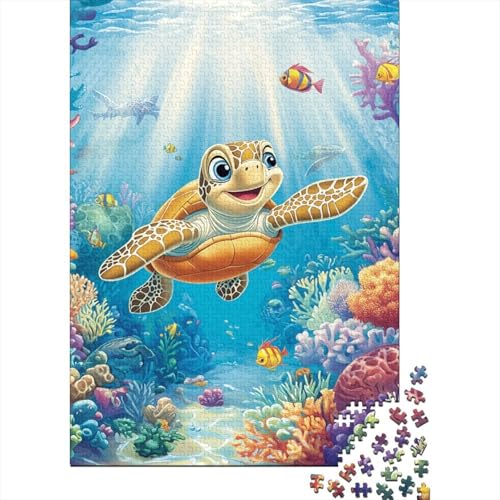 Seeschildkröte Puzzles 1000 Teile Schwer Puzzle Spielzeug Pädagogisches Spiel Impossible Herausforderung Spielzeug Für Erwachsene Kinder 1000pcs (75x50cm) von FPAKAKIIE