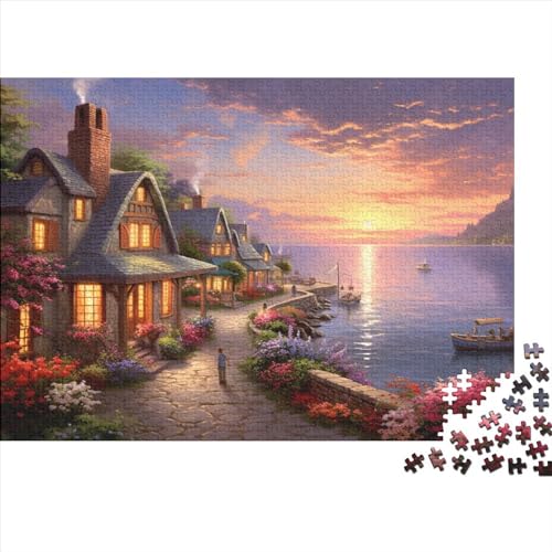 Sonnenuntergang über dem Hafen Puzzle 1000 Teile Erwachsener Kniffel Spaß Für Die Ganze Familie - Abwechslungsreiche 1000 Puzzleteilige Motive Puzzlespiel Erwachsene, Puzzel 1000pcs (75x50cm) von FPAKAKIIE