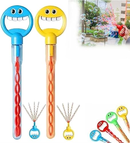 Seifenblasenstab mit Smiley-Gesicht und 5 Zinken, Seifenblasenstab mit Smiley-Gesicht und 32 Löchern, Seifenblasenstab mit Klauen für Partygeschenke, Geburtstage, Unterhaltung im Freien Seifenblasenstab mit Smiley-Gesicht und 5 Zinken, Seifenblasenstab mit Smiley-Gesicht und 32 Löchern, Seifenblasenstab mit Klauen für Partygeschenke, Geburtstage, Unterhaltung im Freien von FPPOIXDM