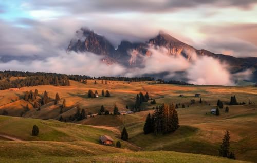 1000-Teile-Puzzle für Erwachsene | Landschaftspuzzle für Erwachsene 1000 Teile, Berge, Alpen 52 x 38 cm von FPTZL