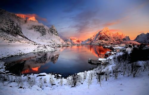 1000-Teile-Puzzle für Erwachsene | Puzzle | Puzzle für Erwachsene, 1000 Teile, Schnee, Berge, 38 x 26 cm von FPTZL