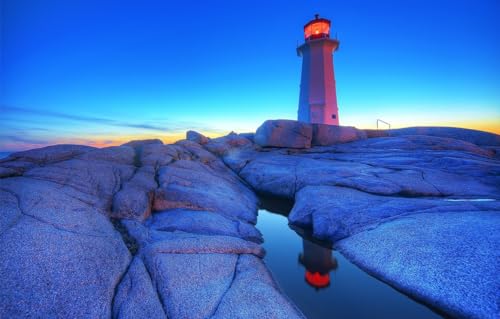 1000-Teile-Puzzle für Erwachsene – Puzzlespiel | 1000-teiliges Puzzle für Erwachsene, Felsen, Leuchtturm, 52 x 38 cm von FPTZL