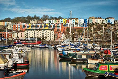 1000-teiliges Puzzle-Spielzeug „Bristol Marina in Bristol, England“, Heimdekoration 26x38CM 1000-teiliges Puzzle-Spielzeug „Bristol Marina in Bristol, England“, Heimdekoration 26x38CM von FPTZL