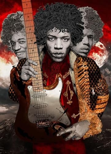 1000-teiliges Vintage-Poster mit dem Sänger und Gitarristen Jim Hendrix für Erwachsene und Familien, Lernspielzeug, Gt100Zw, 70 x 50 cm 1000-teiliges Vintage-Poster mit dem Sänger und Gitarristen Jim Hendrix für Erwachsene und Familien, Lernspielzeug, Gt100Zw, 70 x 50 cm von FPTZL
