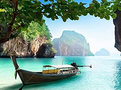 2000-teiliges Puzzle „Boot auf Einer kleinen Insel in Thailand“, großes Puzzlespiel für Erwachsene und Jugendliche, 100 x 70 cm von FPTZL