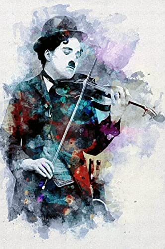 2000-teiliges Puzzle für Charlie Chaplin, großartiger Komödienschauspieler, spielt Violine, Aquarell-Poster, Puzzle für Erwachsene und Kinder, pädagogisches Spielzeug, 2000 Teile, 100 x 70 cm von FPTZL