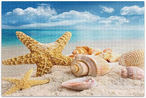 2000-teiliges Puzzle für Erwachsene und Kinder, Seestern- und Muschel-Sommerpuzzle, Lernspiele, Heimdekoration, 70 x 100 cm 100x70CM von FPTZL