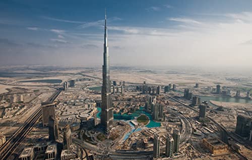 Kinderpuzzle 3D Puzzle 1000 Teile Stadt Dubai Burj Khalifa 26x38CM von FPTZL
