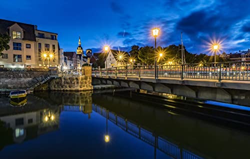 Konzentrationsspiele für Kinder 3D Puzzle 2000 Teile Lichter der Stadt Stralsund, Deutschland 70x100CM von FPTZL