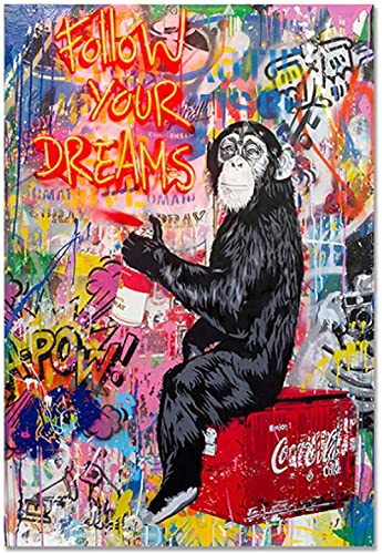 Puzzle 1000 Teile Banksy Street Graffiti Collage Monkey Poster Papier für Erwachsene Kinder Spiele Lernspielzeug 70x50CM von FPTZL