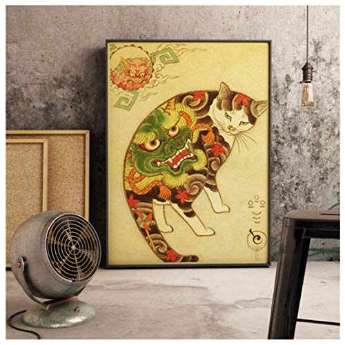 Puzzle 1000 Teile Retro Japanisches Samurai-Katzen-Tattoo-Katzen-Poster Für Erwachsene Spielzeug Dekompressionsspiel Wg141Vy 52x38CM Puzzle 1000 Teile Retro Japanisches Samurai-Katzen-Tattoo-Katzen-Poster Für Erwachsene Spielzeug Dekompressionsspiel Wg141Vy 52x38CM von FPTZL