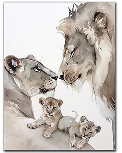Puzzle 2000 Teile Abstraktes Löwenfamilienplakat Spielzeug für Erwachsene Dekompressionsspiel 70x100CM von FPTZL