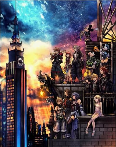 Puzzle 2000 Teile zum Zusammensetzen von Bildern Kingdom Hearts für Erwachsene Kinder Spiele Lernspielzeug YN48RF 70x100CM von FPTZL