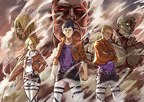 Puzzle für Erwachsene 1000 Teile Anime Attack on Titan Puzzles für Kinder Lernspielzeug Intellektuelles Spiel Geschenk Teenager DIY Home Entertainment Spielzeug 52x38CM von FPTZL