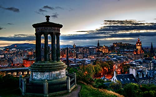 Puzzle für Erwachsene 2000 Teile Schottisches Edinburgh am Abend 70x100CM von FPTZL