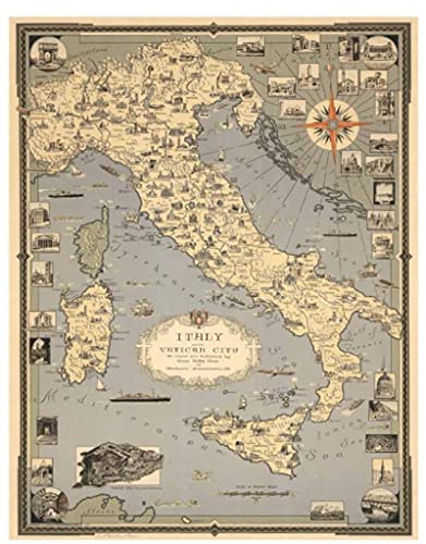 Vintage Italien Karte Poster Puzzle 2000 Stück Erwachsene Spielzeug Dekompression Spiel Gt237Kp 70x100CM von FPTZL
