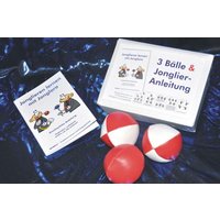 3 Bälle & Jonglier-Anleitung (rot-weiß, rot, rot-weiß) von FQL Publishing