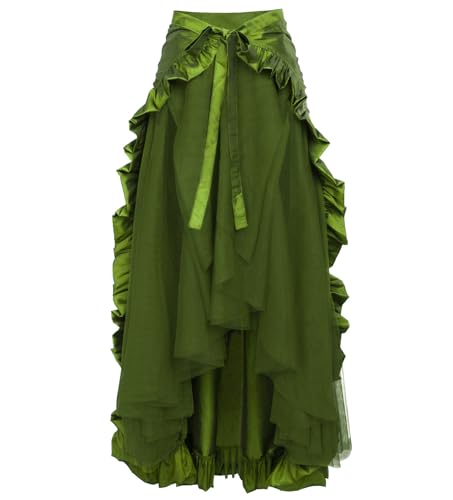 FQLGJMY Frauen Mittelalterliche Röcke Renaissance Gotische Steampunk Pirat Hohe Niedrige Röcke Halloween Cosplay Kostüm von FQLGJMY