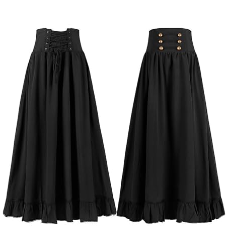 FQLGJMY Frauen Mittelalterliche Röcke Renaissance Gotische Steampunk Pirat Hohe Niedrige Röcke Halloween Cosplay Kostüm FQLGJMY Frauen Mittelalterliche Röcke Renaissance Gotische Steampunk Pirat Hohe Niedrige Röcke Halloween Cosplay Kostüm von FQLGJMY