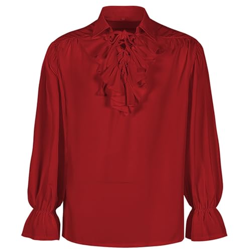 FQLGJMY Herren Pirate Shirt Ruffle Renaissance Victorian Vampire Poet Shirts Steampunk gotische mittelalterliche Halloween Kostüm FQLGJMY Herren Pirate Shirt Ruffle Renaissance Victorian Vampire Poet Shirts Steampunk gotische mittelalterliche Halloween Kostüm von FQLGJMY