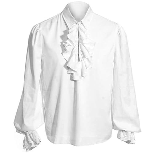 FQLGJMY Herren Pirate Shirt Ruffle Renaissance Victorian Vampire Poet Shirts Steampunk gotische mittelalterliche Halloween Kostüm FQLGJMY Herren Pirate Shirt Ruffle Renaissance Victorian Vampire Poet Shirts Steampunk gotische mittelalterliche Halloween Kostüm von FQLGJMY
