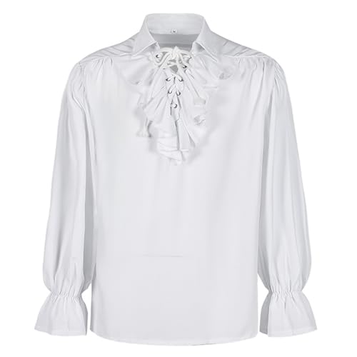 FQLGJMY Herren Pirate Shirt Ruffle Renaissance Victorian Vampire Poet Shirts Steampunk gotische mittelalterliche Halloween Kostüm FQLGJMY Herren Pirate Shirt Ruffle Renaissance Victorian Vampire Poet Shirts Steampunk gotische mittelalterliche Halloween Kostüm von FQLGJMY