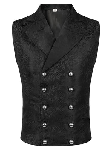 FQLGJMY Männer Mittelalterliche Renaissance Weste Gotische Wikinger Piraten Kostüm Halloween Maskerade Outfit Jacquard Anzug FQLGJMY Männer Mittelalterliche Renaissance Weste Gotische Wikinger Piraten Kostüm Halloween Maskerade Outfit Jacquard Anzug von FQLGJMY